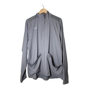 Under Armour Pre Game Woven Jacket Women XL Gray 1258832 Full Zip